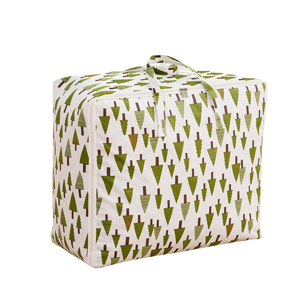 Green Pine Tree Super Large Storage Luggage Bag Double Zipper Foldable Travel Organiser Essentials