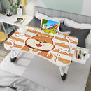 Cute Dog Design Portable Bed Table Adjustable Foldable Bed Sofa Study Table Laptop Mini Desk with Drawer and Cup Slot Home Decor