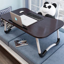 Black Portable Bed Table Adjustable Foldable Bed Sofa Study Table Laptop Mini Desk with Notebook Stand Card Slot Holder Home Decor
