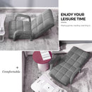 4X Foldable Lounge Cushion Adjustable Floor Lazy Recliner Chair with Armrest Grey