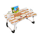 Cute Dog Design Portable Bed Table Adjustable Foldable Bed Sofa Study Table Laptop Mini Desk with Drawer and Cup Slot Home Decor