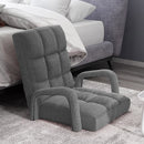 4X Foldable Lounge Cushion Adjustable Floor Lazy Recliner Chair with Armrest Grey