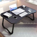 Black Portable Bed Table Adjustable Foldable Bed Sofa Study Table Laptop Mini Desk with Notebook Stand Card Slot Holder Home Decor