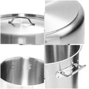 Dual Burners Cooktop Stove, 30cm Cast Iron Skillet and 17L Stainless Steel Stockpot