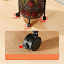 4 Tier Steel Round Rotating Kitchen Cart Multi-Functional Shelves Portable Storage Organizer with Wheels