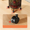 3 Tier Steel Round Rotating Kitchen Cart Multi-Functional Shelves Portable Storage Organizer with Wheels