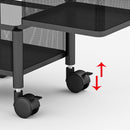 2 Tier Steel Square Rotating Kitchen Cart Multi-Functional Shelves Portable Storage Organizer with Wheels
