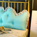 120cm Light Blue Princess Bed Pillow Headboard Backrest Bedside Tatami Sofa Cushion with Ruffle Lace Home Decor