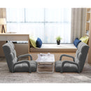 4X Foldable Lounge Cushion Adjustable Floor Lazy Recliner Chair with Armrest Grey