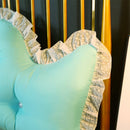 120cm Light Blue Princess Bed Pillow Headboard Backrest Bedside Tatami Sofa Cushion with Ruffle Lace Home Decor