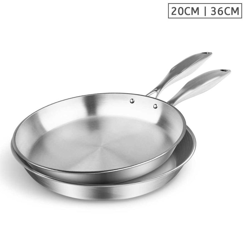 Stainless Steel Fry Pan 20cm 36cm Frying Pan Top Grade Induction Cooking