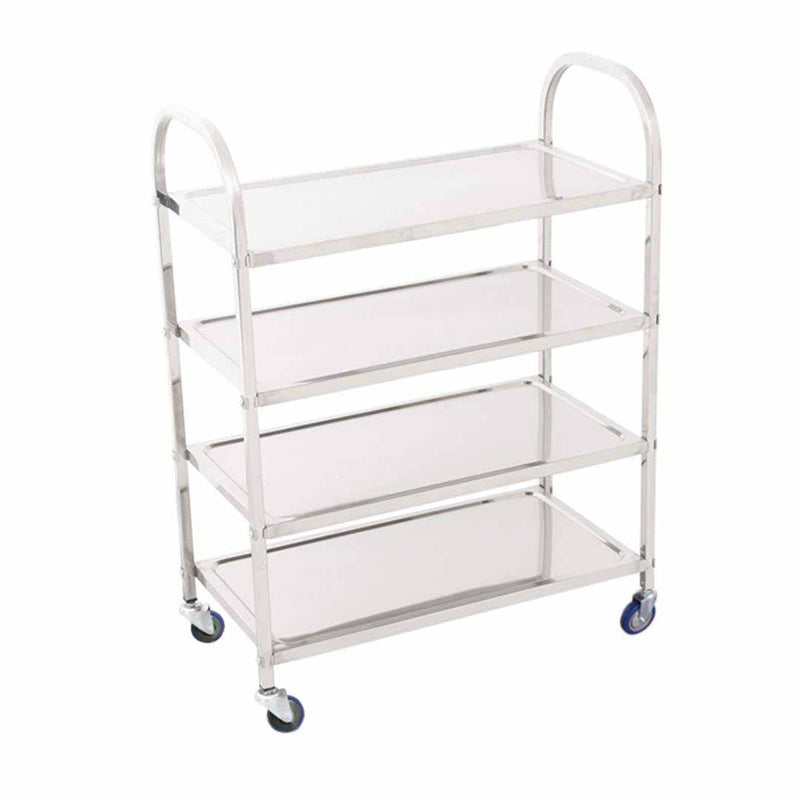 4 Tier Stainless Steel Kitchen Dinning Food Cart Trolley Utility Size Square Large