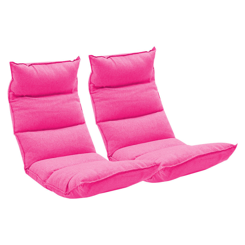 2X Foldable Tatami Floor Sofa Bed Meditation Lounge Chair Recliner Lazy Couch Pink