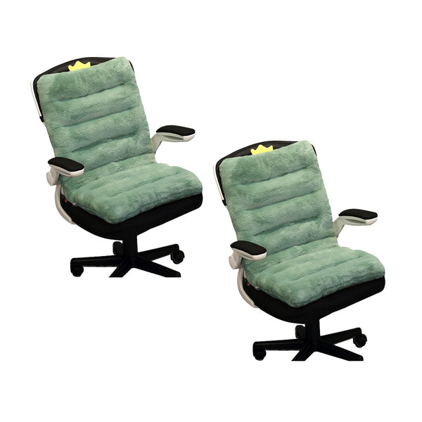 2X Green One Piece Dino Cushion Office Sedentary Butt Mat Back Waist Chair Support Home Decor