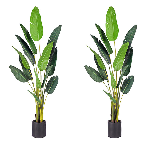 2X 220cm Artificial Giant Green Birds of Paradise Tree Fake Tropical Indoor Plant Home Office Decor