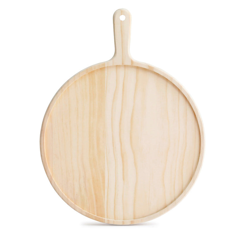 6 inch Round Premium Wooden Pine Food Serving Tray Charcuterie Board Paddle Home Decor