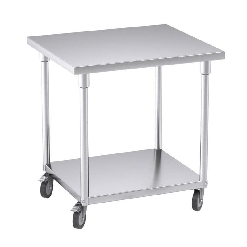 80cm Commercial Catering Kitchen Stainless Steel Prep Work Bench Table with Wheels