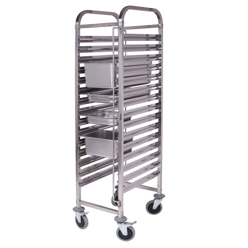 Gastronorm Trolley 15 Tier Stainless Steel Bakery Trolley Suits GN 1/1 Pans