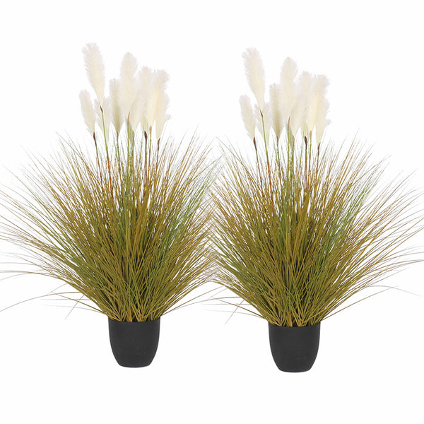 2X 137cm Artificial Indoor Potted Reed Bulrush Grass Tree Fake Plant Simulation Decorative