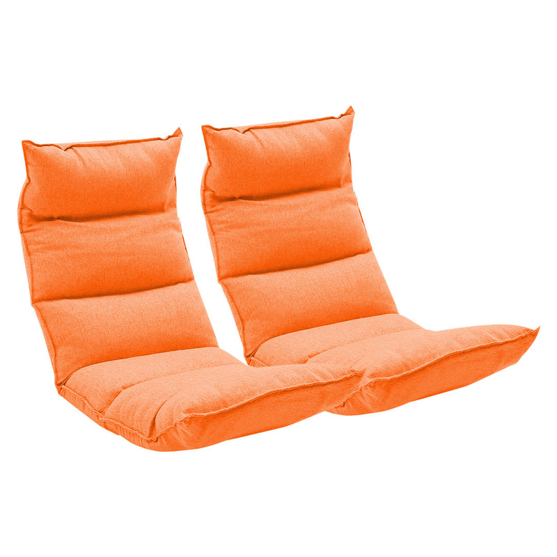 2X Foldable Tatami Floor Sofa Bed Meditation Lounge Chair Recliner Lazy Couch Orange