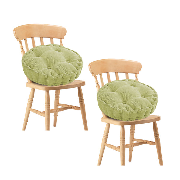 2X Green Round Cushion Soft Leaning Plush Backrest Throw Seat Pillow Home Office Decor