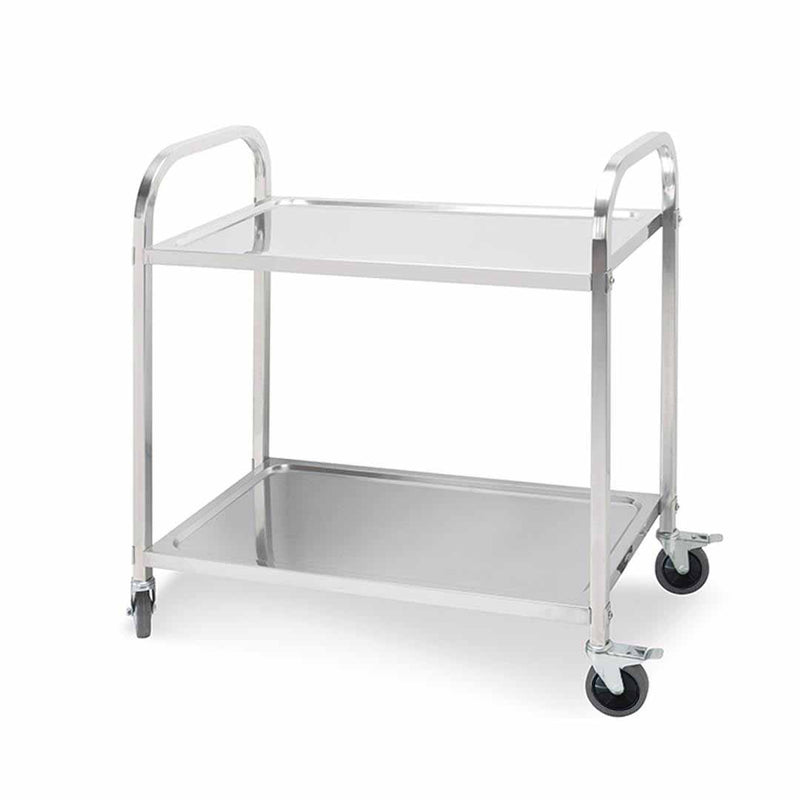 2 Tier 75x40x83.5cm Stainless Steel Kitchen Dinning Food Cart Trolley Utility Small