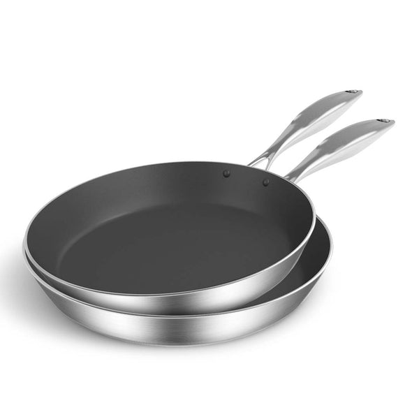 Stainless Steel Fry Pan 22cm 26cm Frying Pan Induction Non Stick Interior