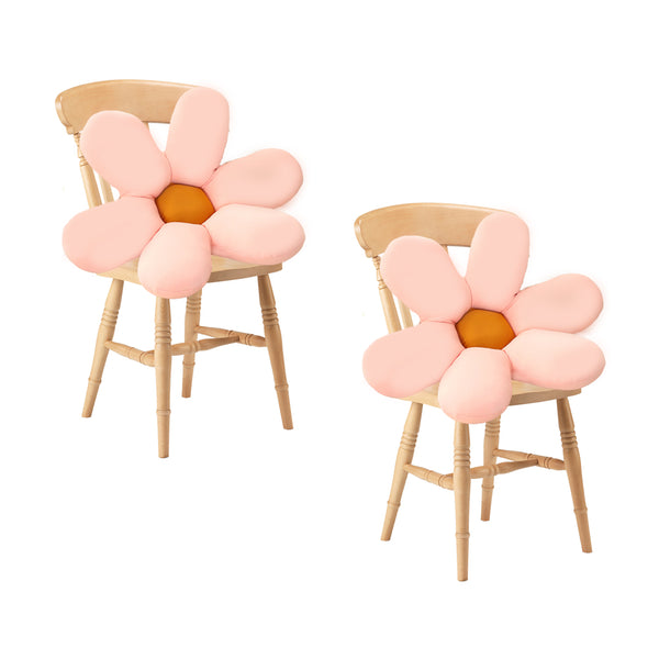 2X Pink Daisy Flower Shape Cushion Soft Leaning Bedside Pad Floor Plush Pillow Home Decor