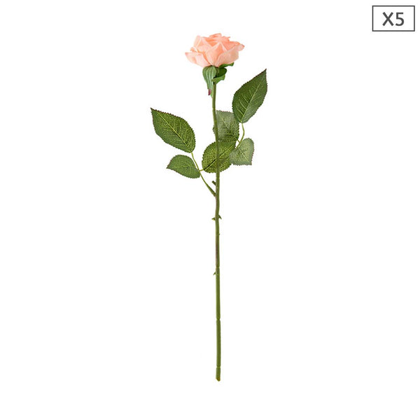 5pcs Artificial Silk Flower Fake Rose Bouquet Table Decor Champion