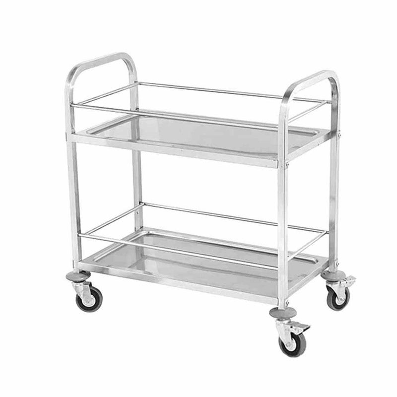 2 Tier 85x45x90cm Stainless Steel Drink Wine Food Utility Cart Medium