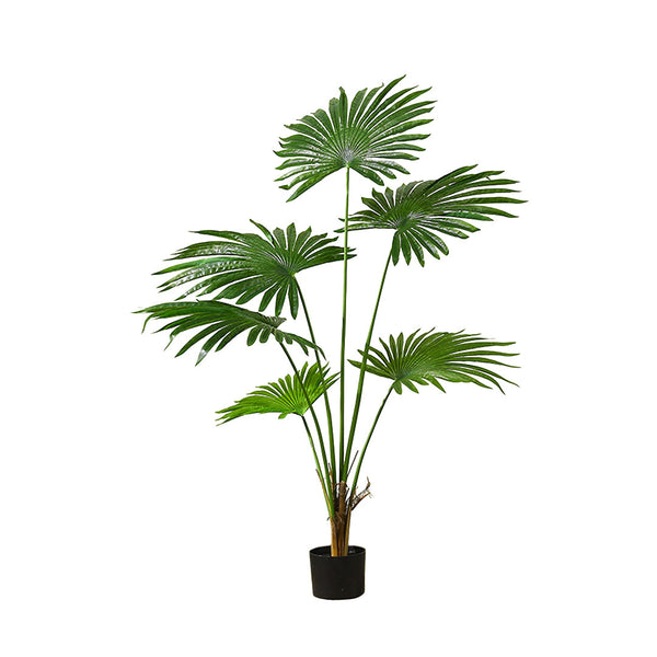 120cm Artificial Natural Green Fan Palm Tree Fake Tropical Indoor Plant Home Office Decor