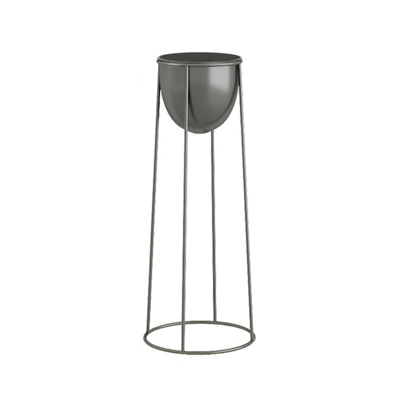 50cm Round Wire Metal Flower Pot Stand with Black Flowerpot Holder Rack Display