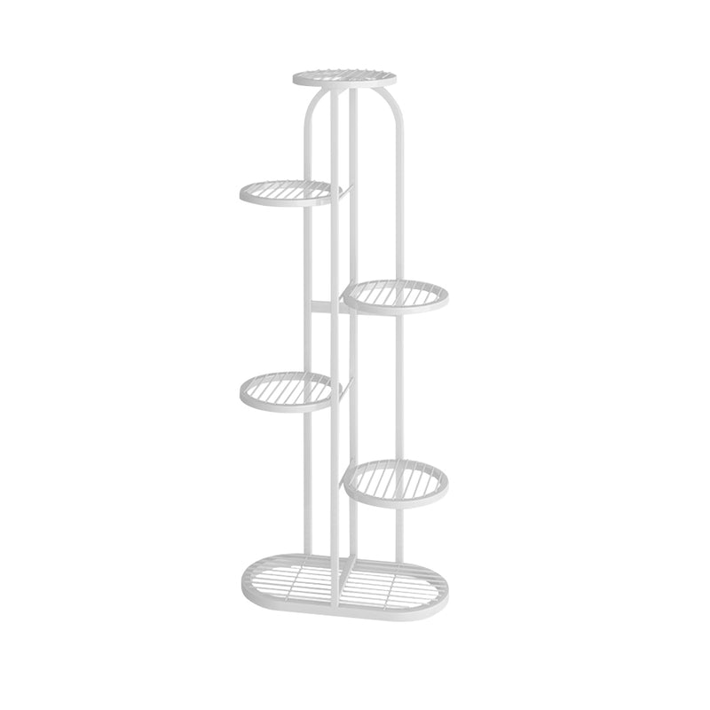 6 Tier 7 Pots White Round Metal Plant Rack Flowerpot Storage Display Stand Holder Home Garden Decor