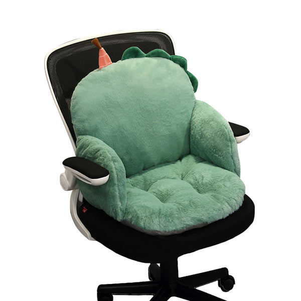 Green Dino Shape Cushion Soft Leaning Bedside Pad Sedentary Plushie Pillow Home Decor