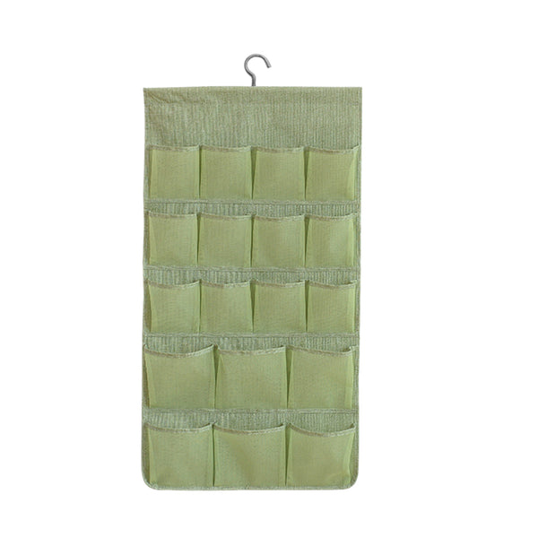 Green Double Sided Hanging Storage Bag Underwear Bra Socks Mesh Pocket Hanger Home Organiser