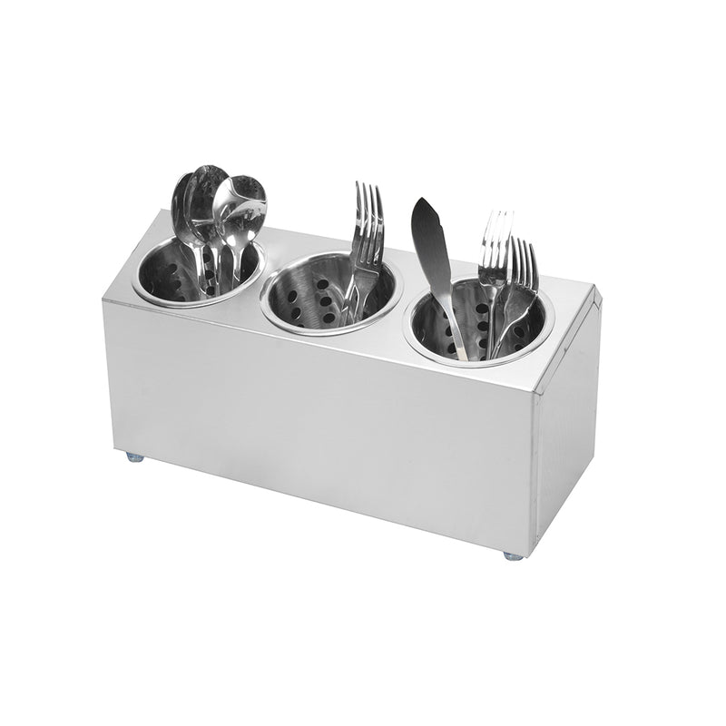 18/10 Stainless Steel Commercial Conical Utensils Cutlery Holder with 3 Holes