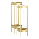 2X 2 Layer 80cm Gold Metal Plant Stand Flower Pot Holder Corner Shelving Rack Indoor Display