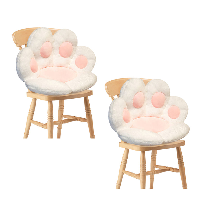 2X 70cm White Paw Shape Cushion Warm Lazy Sofa Decorative Pillow Backseat Plush Mat Home Decor