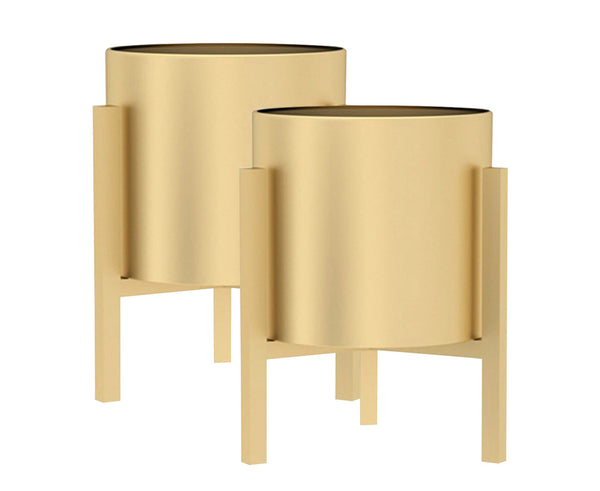 2X 30CM Gold Metal Plant Stand with Flower Pot Holder Corner Shelving Rack Indoor Display