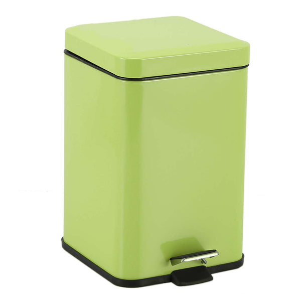 Foot Pedal Stainless Steel Rubbish Recycling Garbage Waste Trash Bin Square 12L Green