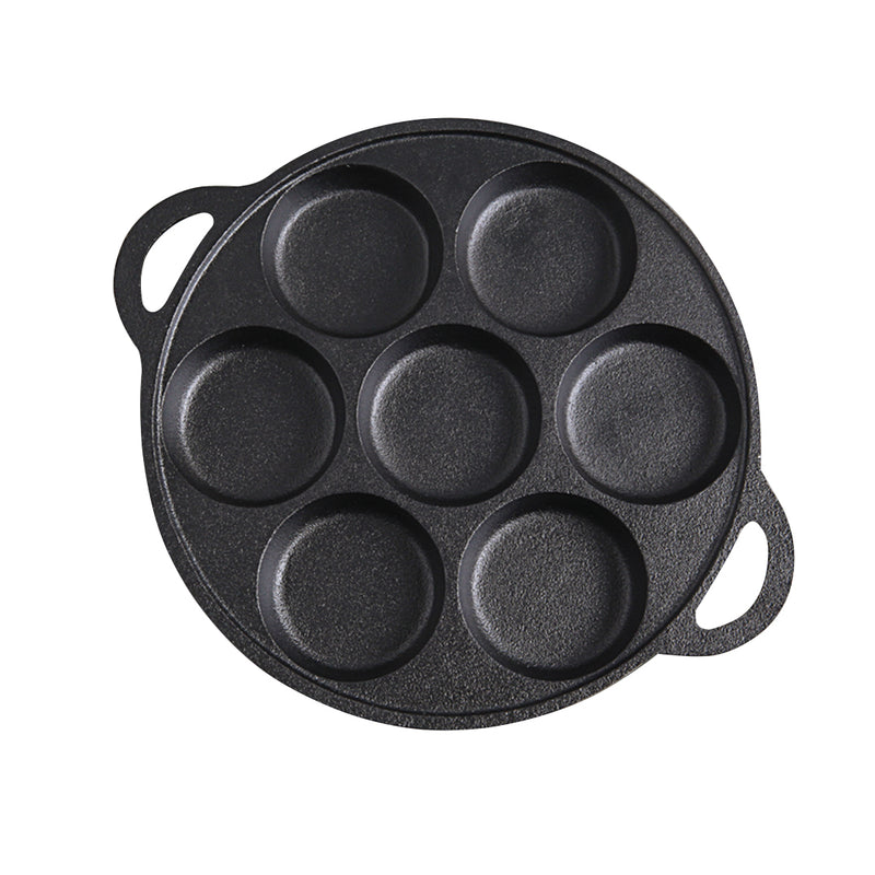 31.5cm Cast Iron Takoyaki Fry Pan Octopus Balls Maker 7 Hole Cavities Grill Mold