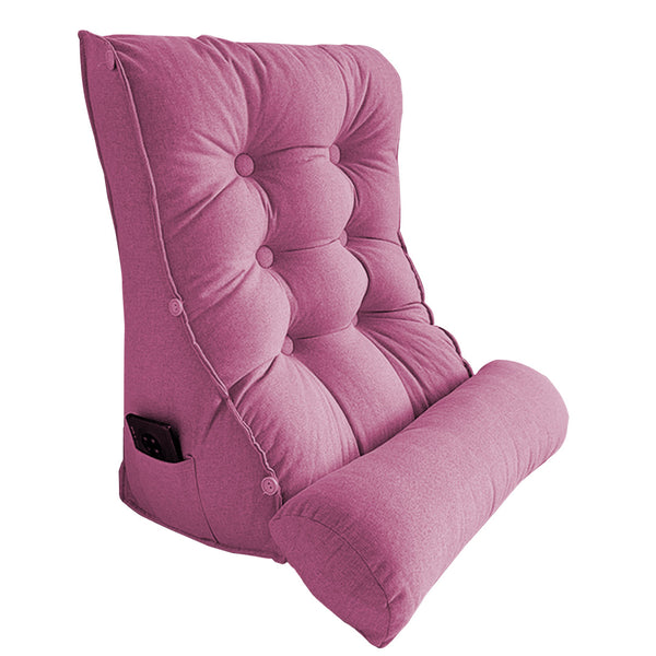 60cm Magenta Triangular Wedge Lumbar Pillow Headboard Backrest Sofa Bed Cushion Home Decor