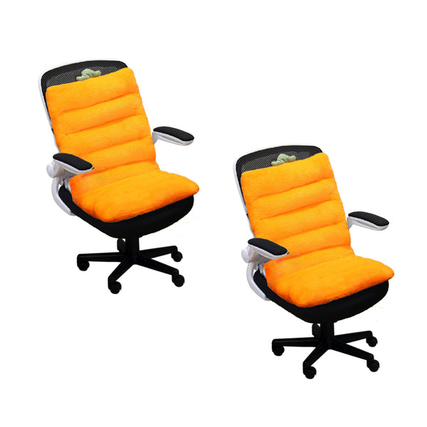 2X Orange One Piece Siamese Cushion Office Sedentary Butt Mat Back Waist Chair Support Home Decor