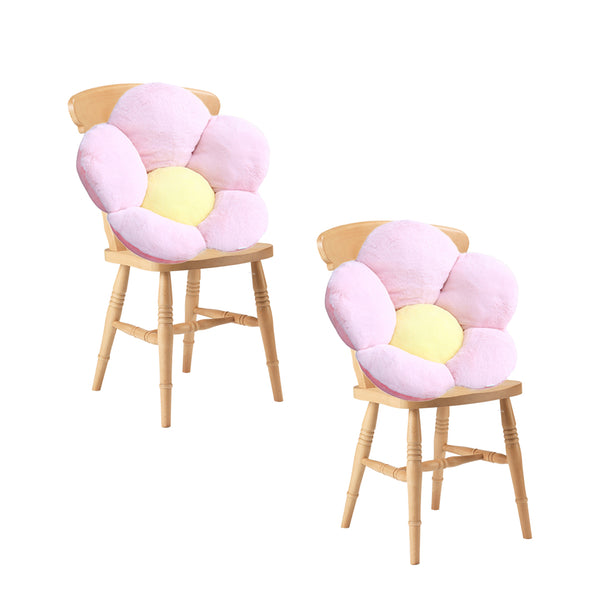 2X Pink Whimsical Big Flower Shape Cushion Soft Leaning Bedside Pad Floor Plush Pillow Home Decor