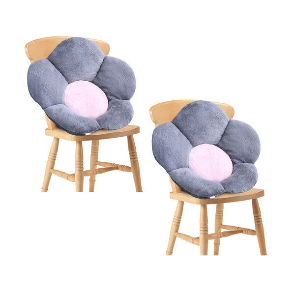 2X Dark Gray Whimsical Big Flower Shape Cushion Soft Leaning Bedside Pad Floor Plush Pillow Home Decor