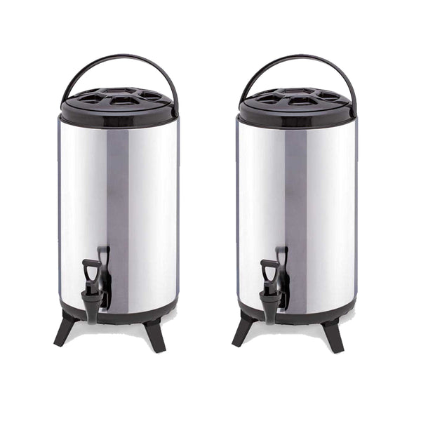 2X 16L Portable Insulated Cold/Heat Coffee Tea Beer Barrel Brew Pot With Dispenser
