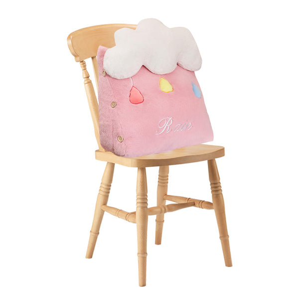Pink Cute Rain Cloud Cushion Soft Leaning Lumbar Wedge Pillow Bedside Plush Home Decor