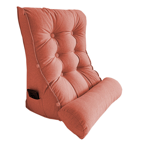 60cm Peach Triangular Wedge Lumbar Pillow Headboard Backrest Sofa Bed Cushion Home Decor
