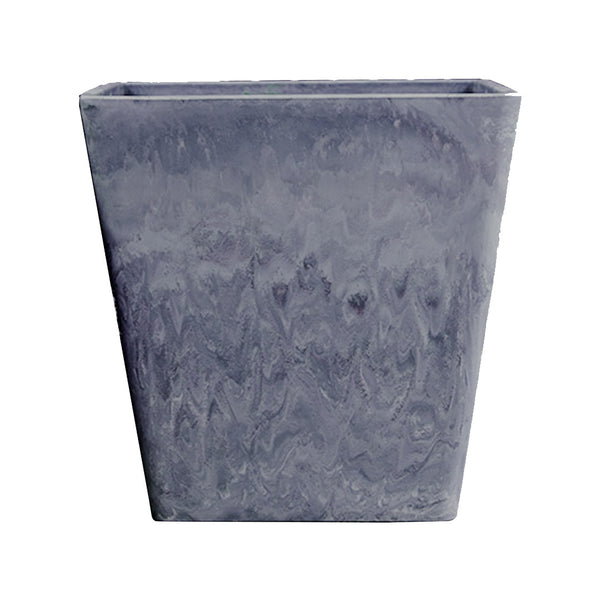 27cm Weathered Grey Square Resin Plant Flower Pot in Cement Pattern Planter Cachepot for Indoor Home Office