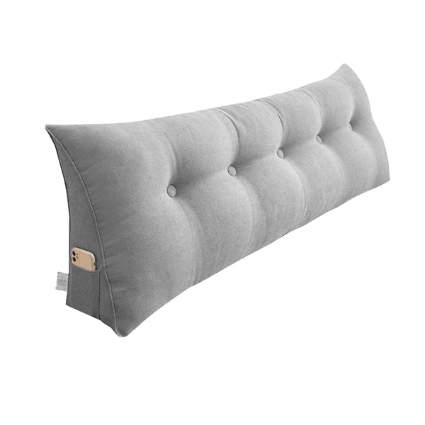 120cm Silver Triangular Wedge Bed Pillow Headboard Backrest Bedside Tatami Cushion Home Decor